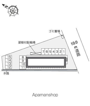 レオパレス南彦根Ⅱ番館[1K/23.18m2]の配置図