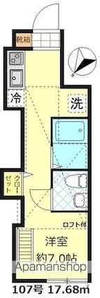 東京都杉並区阿佐谷南３丁目[1R/17.68m2]の間取図