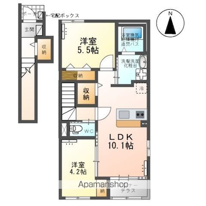 ウィスタリア[2LDK/55.66m2]の間取図