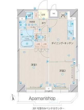 ルーブル上板橋[2DK/40.23m2]の間取図
