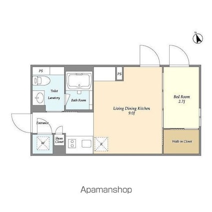 ＫＤＸレジデンス吉祥寺[1LDK/27.54m2]の間取図