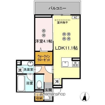 ＤーＲＯＯＭ宇品東[1LDK/40.14m2]の間取図