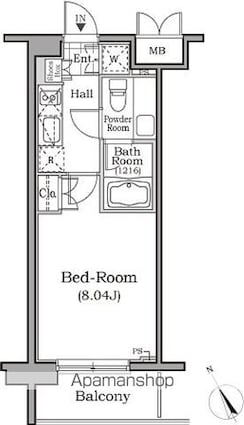レジディア用賀[1K/25.06m2]の間取図