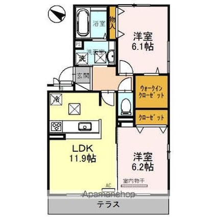 Ｅｓｐｏｉｒ[2LDK/58.37m2]の間取図