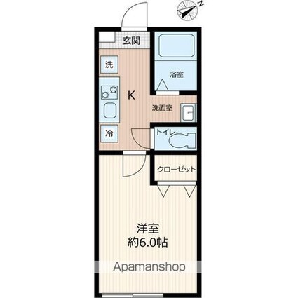 グランフェリオ本千葉[1K/20.33m2]の間取図