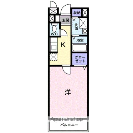 アレグラール[1K/31.93m2]の間取図