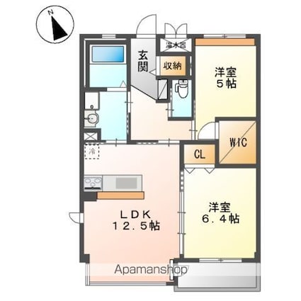 アリビオ[2LDK/62.1m2]の間取図