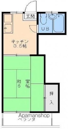 コーポ中島[1K/20.06m2]の間取図