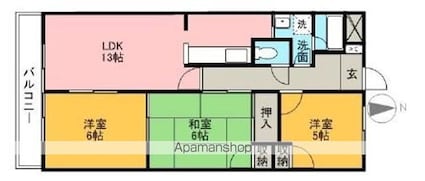 Ｓキャメリア[3LDK/72m2]の間取図