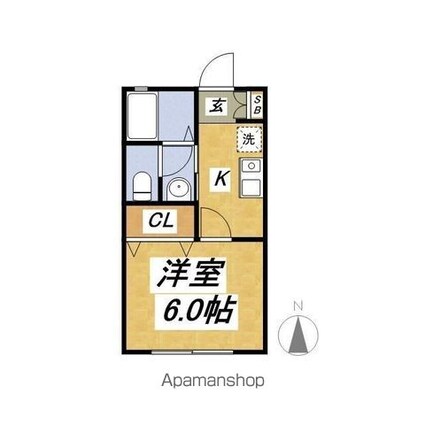 東京都練馬区羽沢２丁目[1K/23.4m2]の間取図