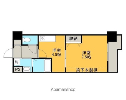 ヴェルジュ南草津Ⅱ[1DK/30.1m2]の間取図