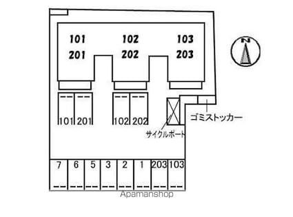 クレール高松[3DK/65.56m2]の配置図
