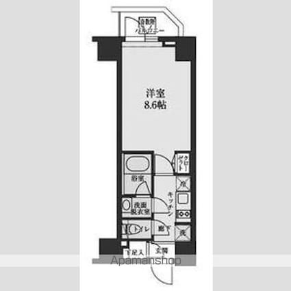 ＳーＲＥＳＩＤＥＮＣＥ清澄白河[1K/26.46m2]の間取図