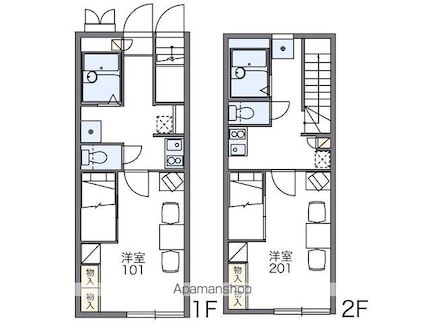 レオパレスＮａｍｉｙａｎａｇｉ[1K/23.74m2]の間取図