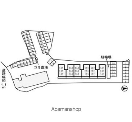 サンシャイン・ヒルズ[2LDK/58.07m2]の配置図