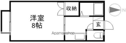 ハイツ高天[1K/22.96m2]の間取図