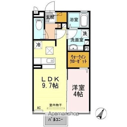 カーサグランデ　Ａｇａｓ[1LDK/37.53m2]の間取図