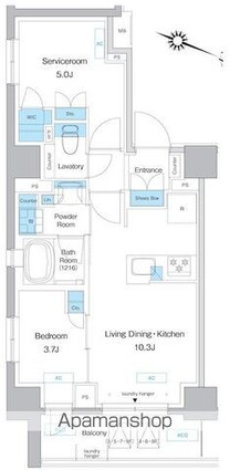 プレディアコート板橋[1SLDK/44.91m2]の間取図