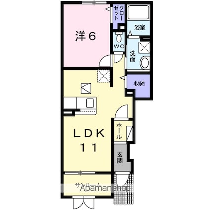 サン　エンブレイス[1LDK/45.84m2]の間取図