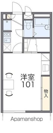 レオパレスエスポアール２番館[1K/26.49m2]の間取図