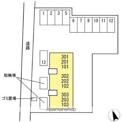 セジュール八幡[2LDK/55m2]の配置図