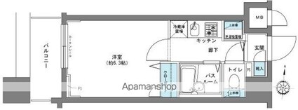 フェニックス八王子弐番館[1K/20.88m2]の間取図
