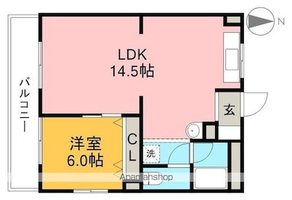 レジデンス・ノナミ[1LDK/40.5m2]の間取図