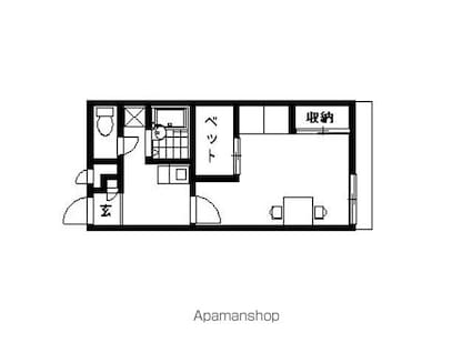 レオパレス高宮Ｂ[1K/22.7m2]の間取図