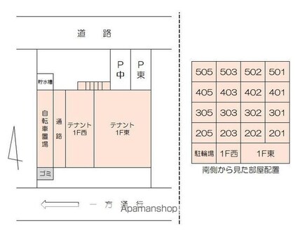 シャンボール中央町[1K/23.8m2]の配置図