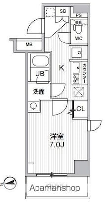 ＨＦ曳舟レジデンス[1K/27.21m2]の間取図
