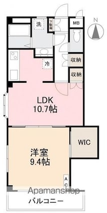 エクシア今里[1LDK/52.8m2]の間取図
