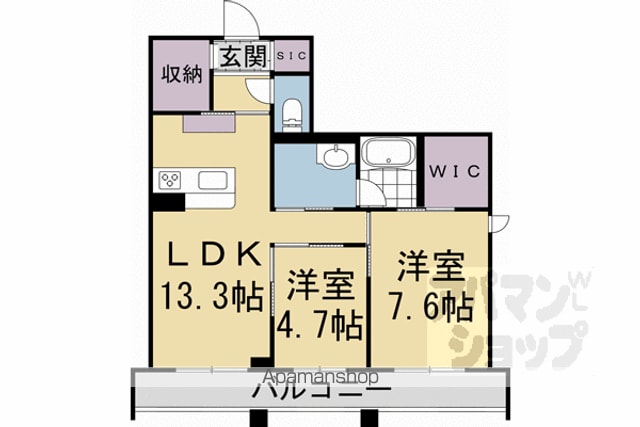 山陰本線 丹波口駅 徒歩6分 4階建 築3年の間取り写真