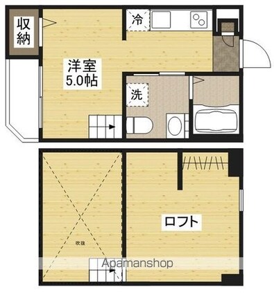 ｚｗｅｉ[1R/21.21m2]の間取図