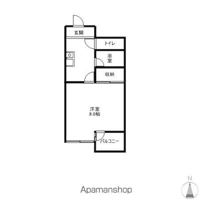 長野県長野市上松２丁目[1K/26.11m2]の間取図