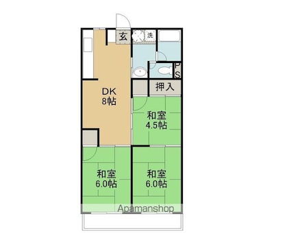 野間久マンション[3DK/80.7m2]の間取図