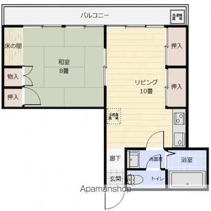 ルミネ己斐[1LDK/38m2]の間取図