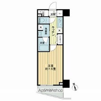 フレシア中目黒[1K/25.08m2]の間取図