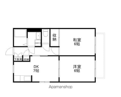 シャルマンコーポくら弐番館Ａ[2DK/48.4m2]の間取図