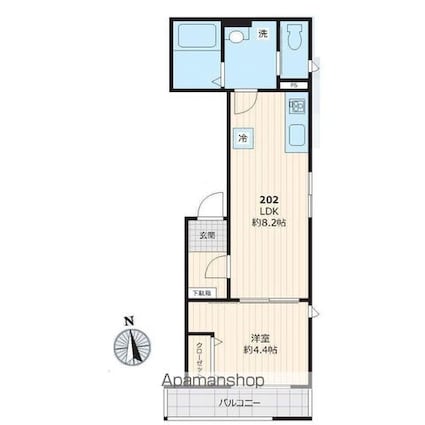 コーディアル四谷三丁目[1LDK/32.4m2]の間取図