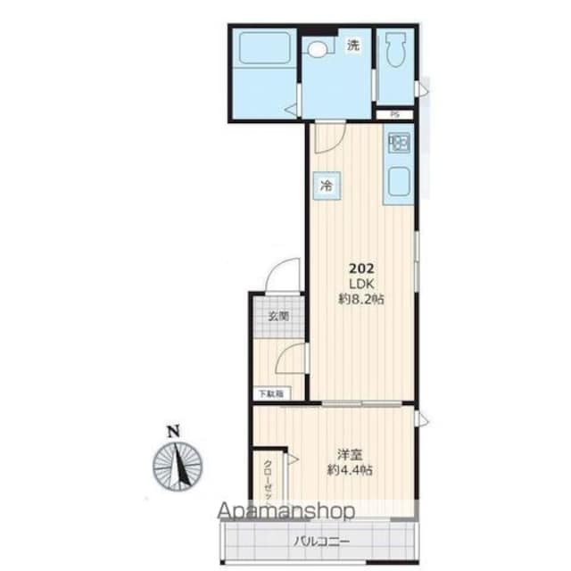 コーディアル四谷三丁目[1LDK/32.4m2]の間取図
