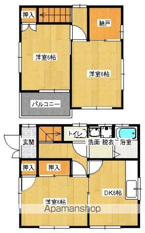 福山市 2階建 築30年の間取り写真