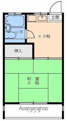 コーポ中央[1K/19.44m2]の間取図