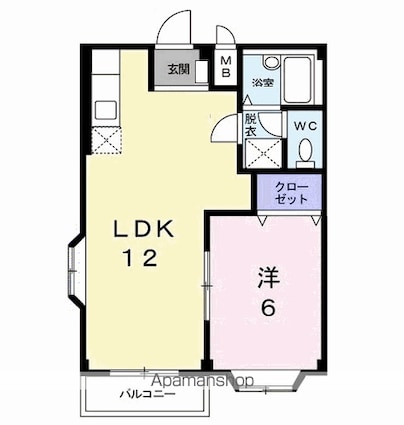 パステルハイツ２１　Ｂ[1LDK/39.74m2]の間取図