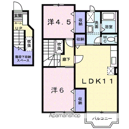 ラ．フォーレソコＡ[2LDK/59.77m2]の間取図