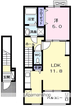 イーストプリムラ[1LDK/42.47m2]の間取図