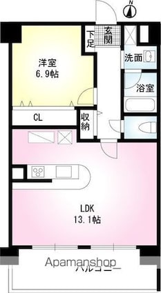 レジデンス・フォンテーヌ[1LDK/54.9m2]の間取図