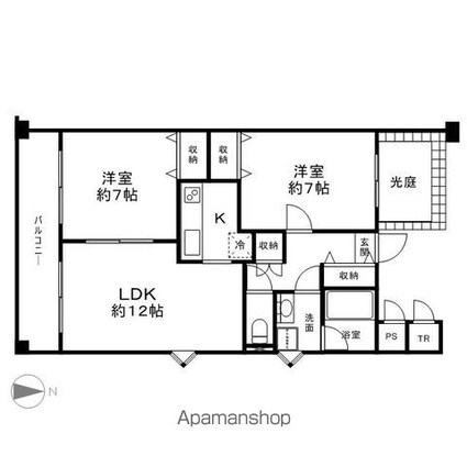 長野県長野市大字鶴賀七瀬南部[2LDK/57.71m2]の間取図