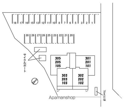 シャーメゾン宇多津　Ｃ棟[2LDK/60.55m2]の配置図
