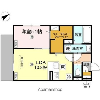 ＤーＲＯＯＭ守山３丁目[1LDK/42.79m2]の間取図