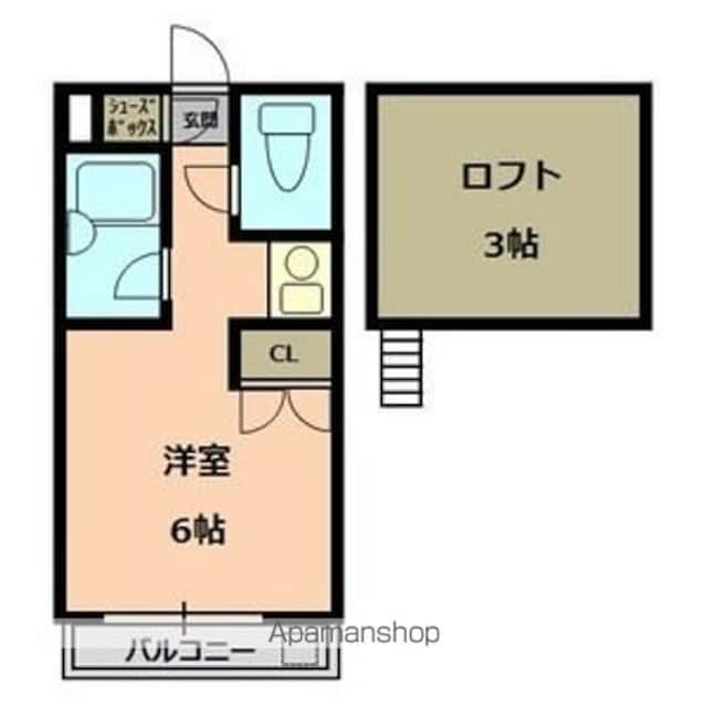 アップルハウス岐阜北一色[1K/17.5m2]の間取図